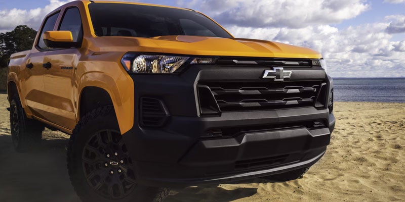 Yellow 2026 Chevrolet Colorado on beach near Orange, CA