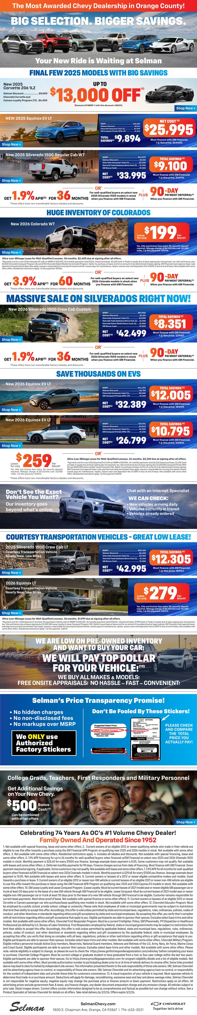 New Vehicle Specials