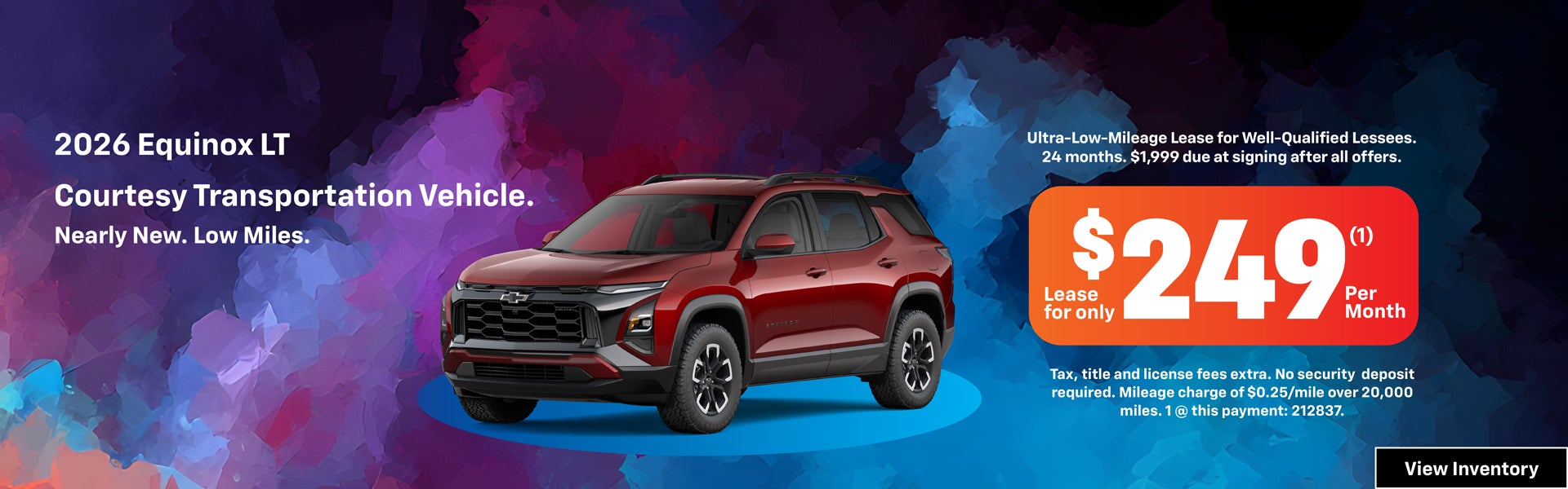 2026 Equinox LT Courtesy Transportation Vehicle Lease for on