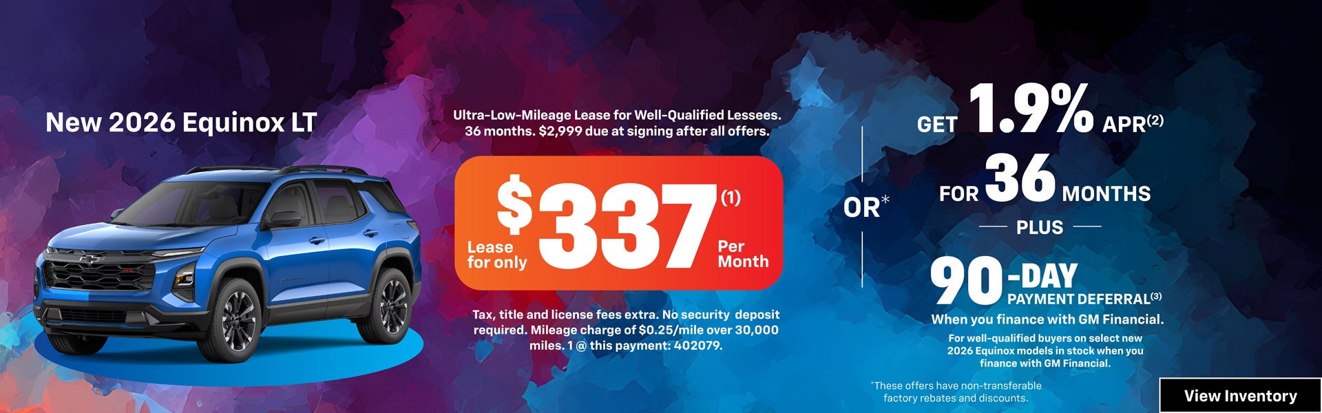 2026 Equinox LT Courtesy Transportation Vehicle Lease for on