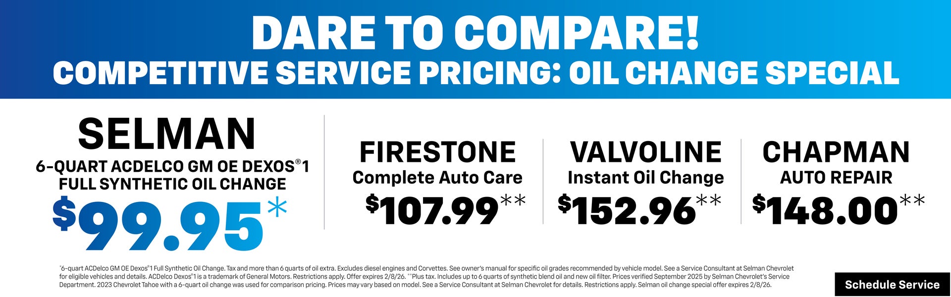Dare to Compare Selman Service