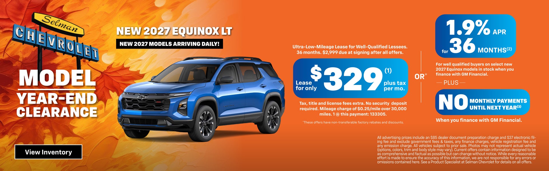 EQUINOX, LEASE & FINANCING