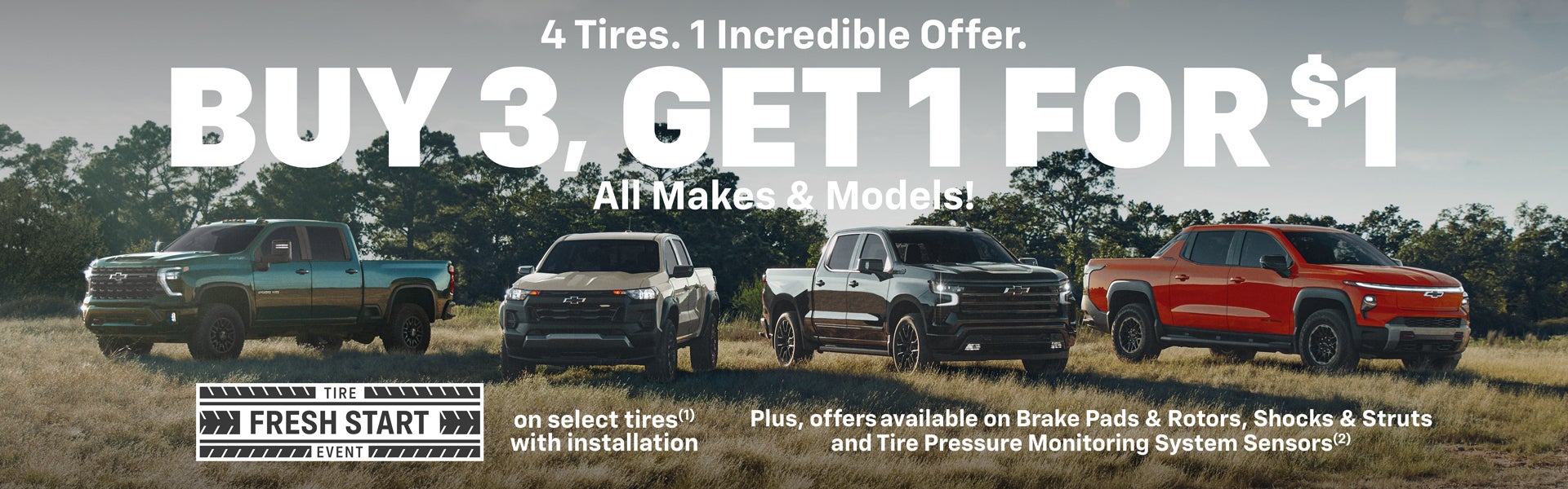 Tire Offer: Buy 3, Get One For $1