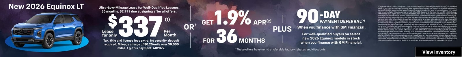 2026 Equinox Special Offer