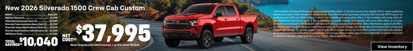 2026 Silverado 1500 Purchase Offer